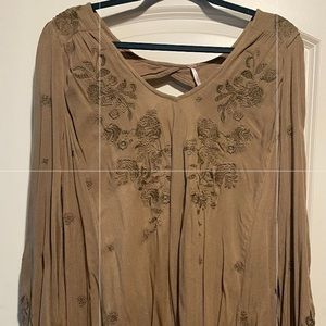 Free People Austin embroidered lined dress size L